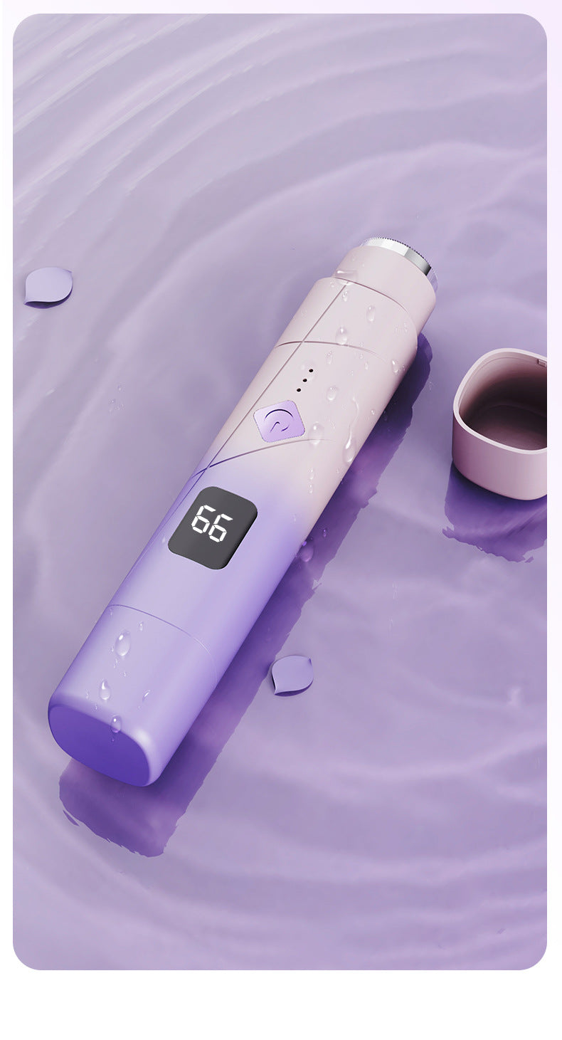 Gradient purple Women's Multifunctional Electric Shaver - Type-C Rechargeable Hair Remover with Display